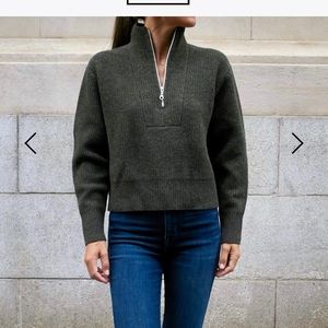 The Fluffito: 100% merino wool half zip sweater.